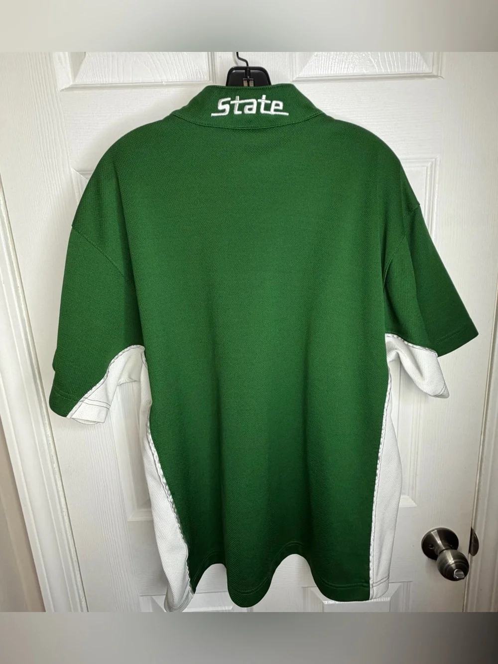 Vtg Nike Team Men’s Medium 1/4 Zip Short Sleeve Shirt Green White MSU State M 90